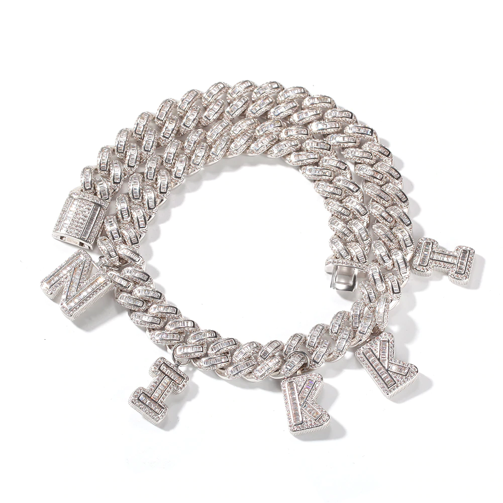 Baguette Font Custom Name Cuban Link