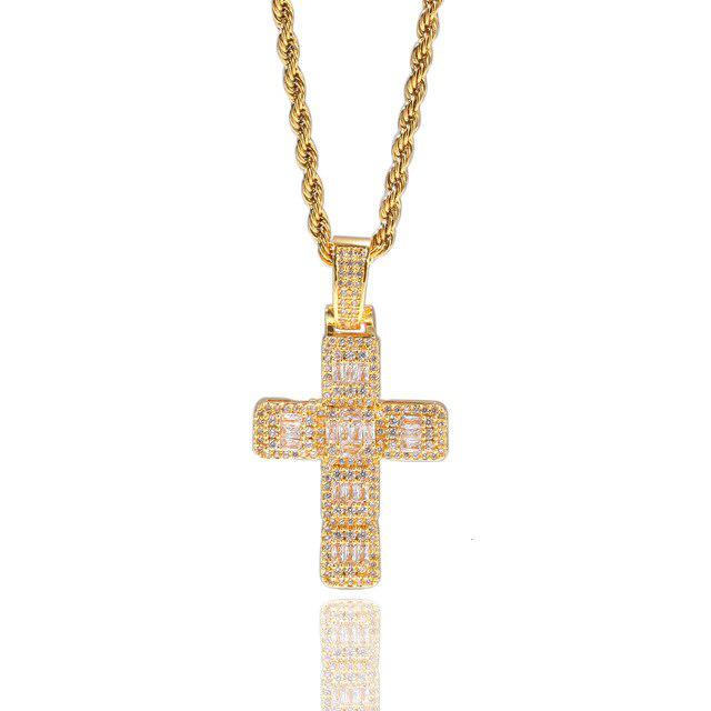 Crisso Baguette Cross Necklace