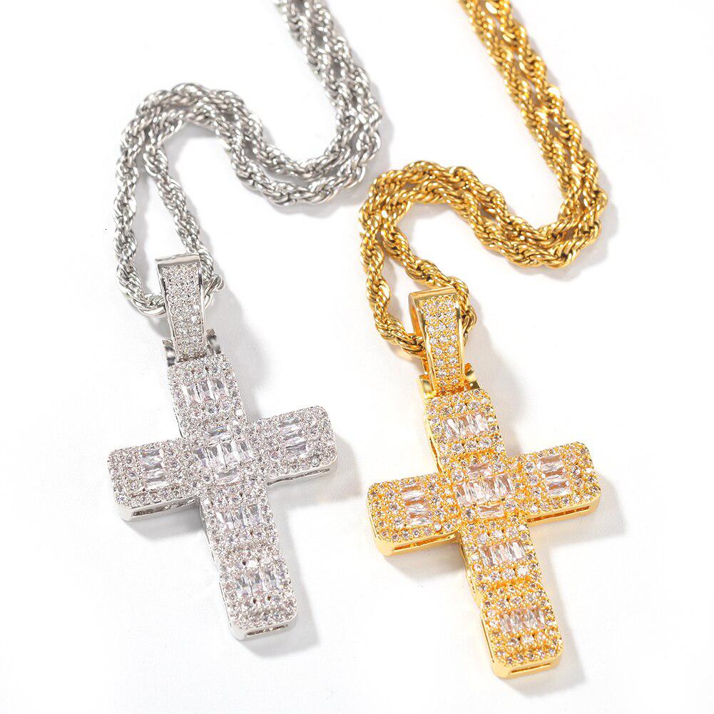 Crisso Baguette Cross Necklace