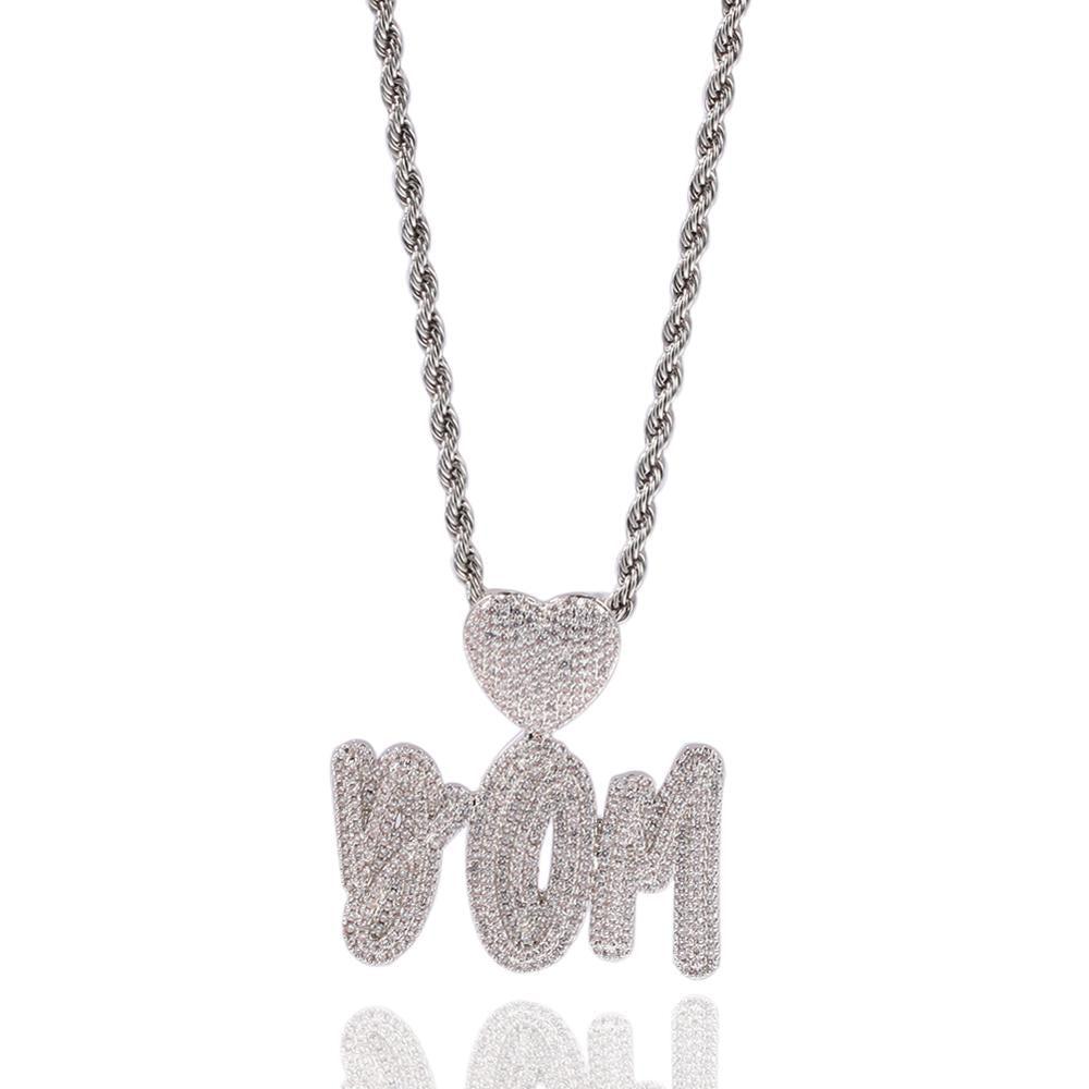 Custom Double-layer Font With Heart Clasp Pendant