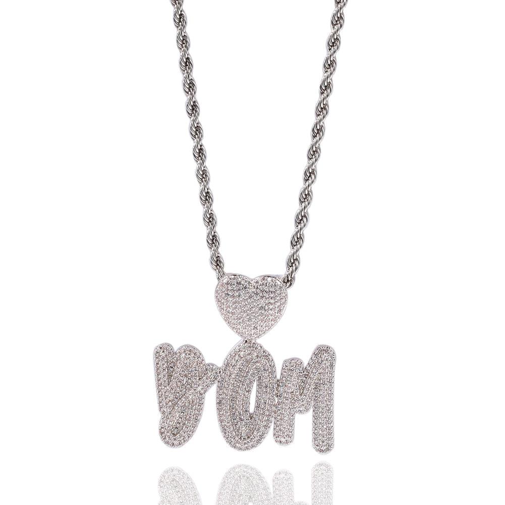 Custom Double-layer Font With Heart Clasp Pendant