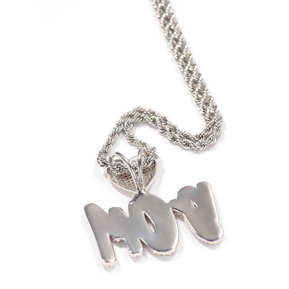 Custom Double-layer Font With Heart Clasp Pendant
