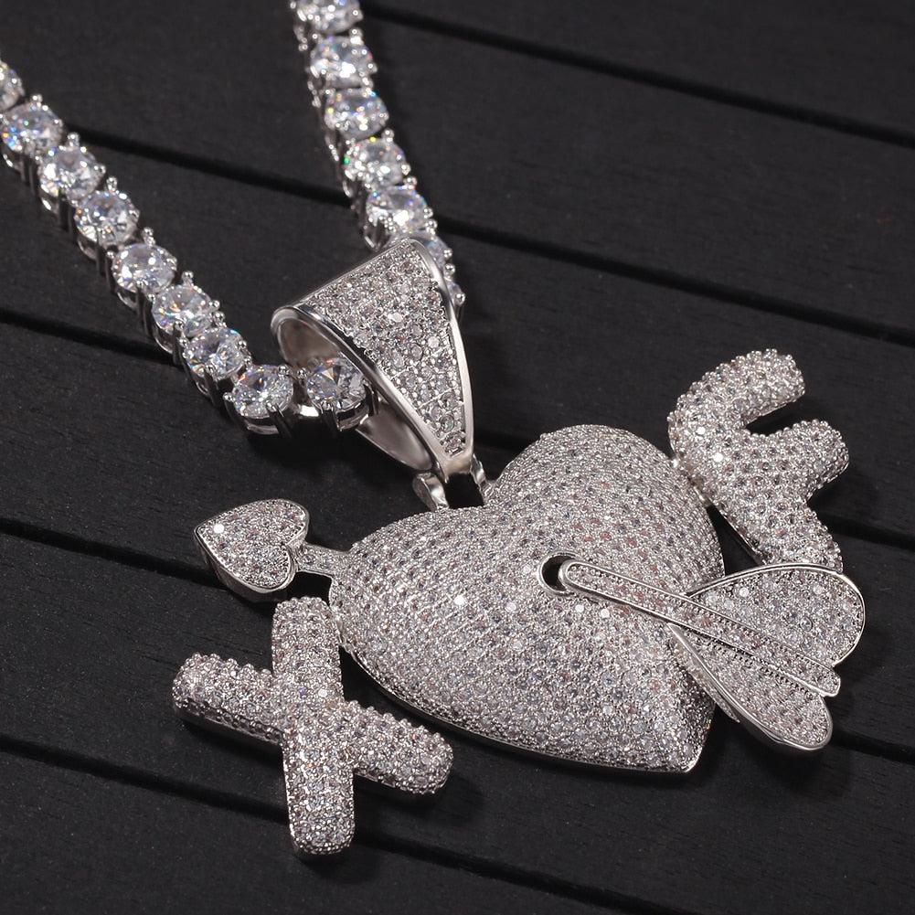 Custom Initial Heart Pendant And Necklace