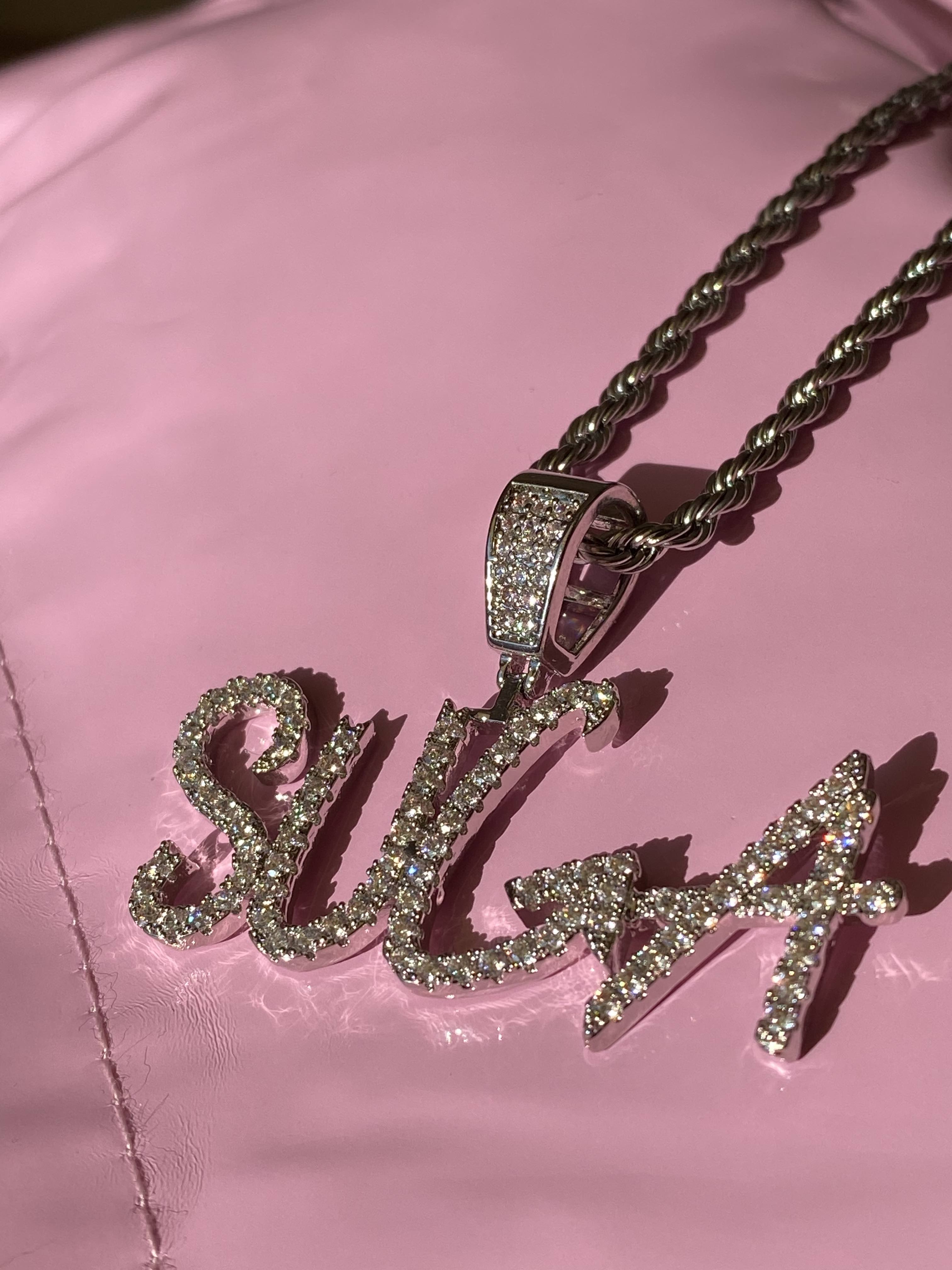 Custom Paint Font Name Necklace