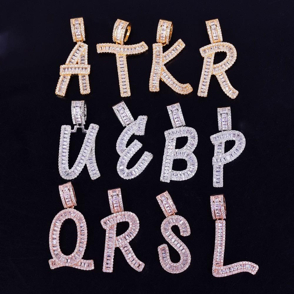 Forever baguette letter necklace