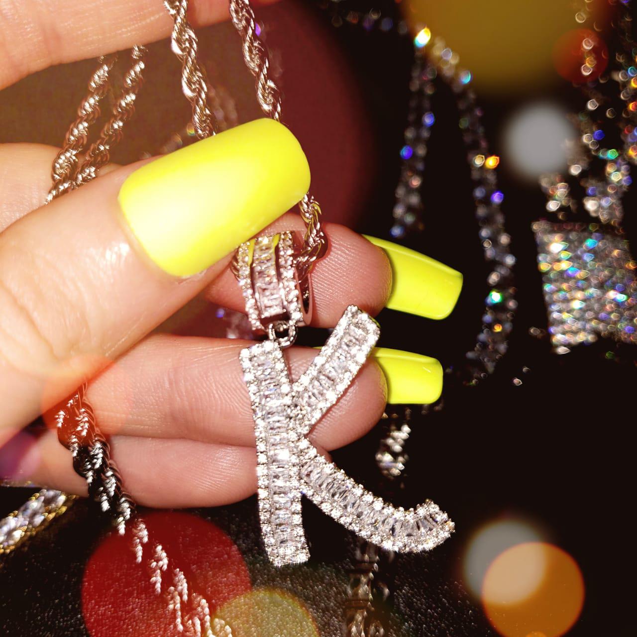 Forever baguette letter necklace