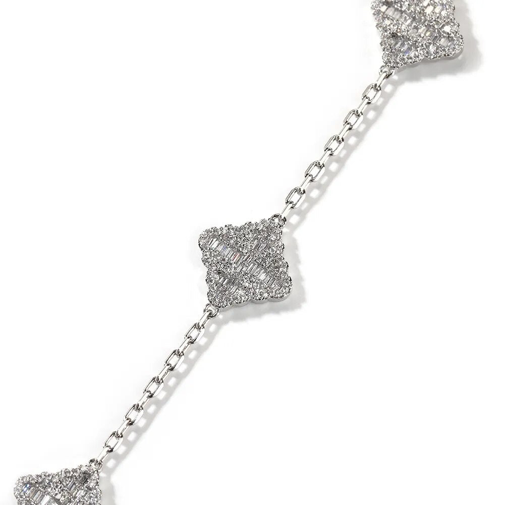 Icy Four-leaf Clover Bracelet