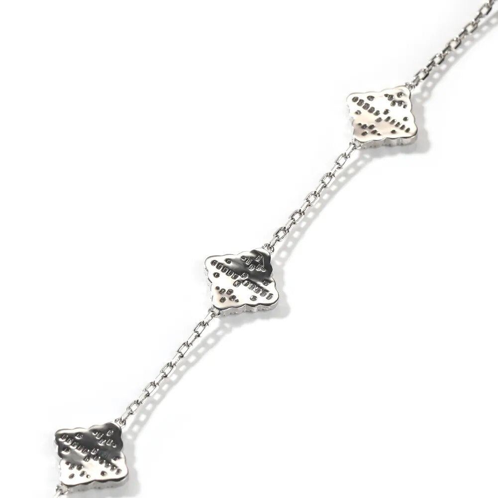 Icy Four-leaf Clover Bracelet