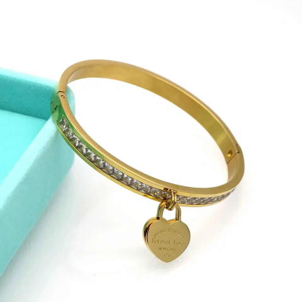 Infinite Illumination Heart Bangle ( Gold )