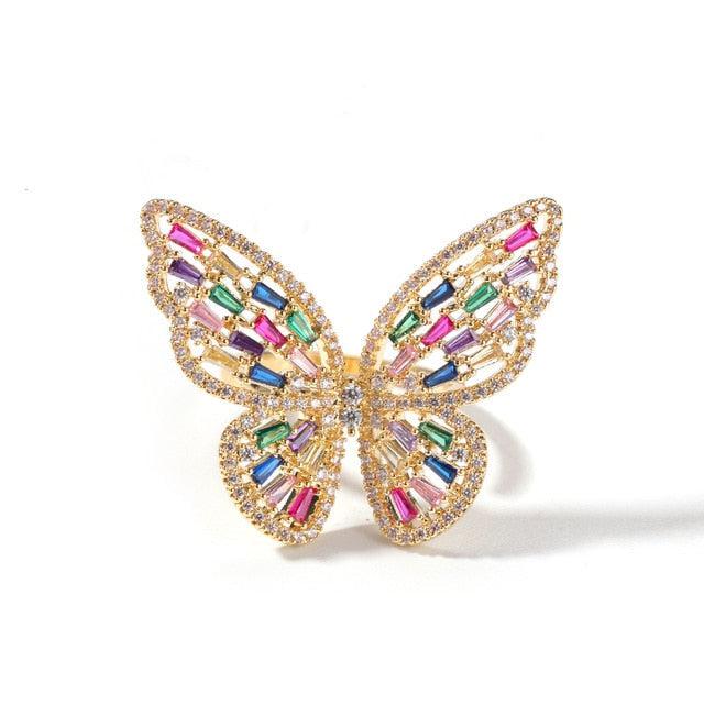 Kristi Adjustable Butterfly Ring (Adjustable)