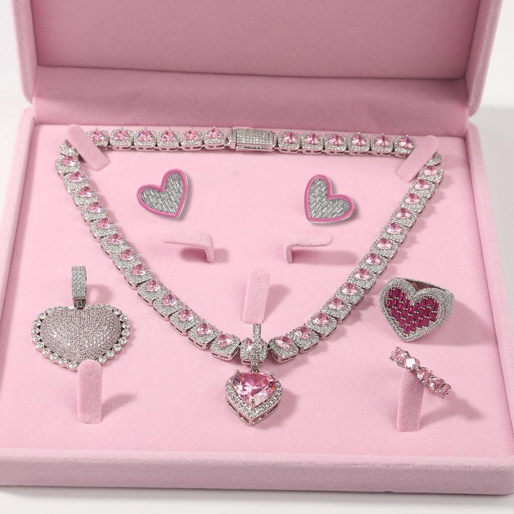 PINK HEART JEWELRY SET