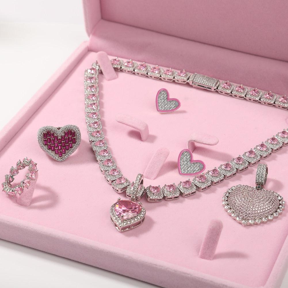 PINK HEART JEWELRY SET