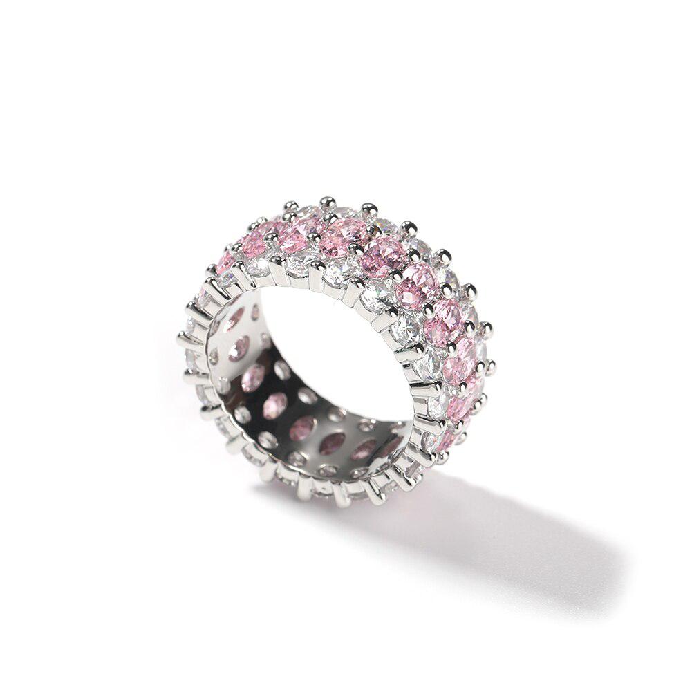 PINK/WHITE BAND RING