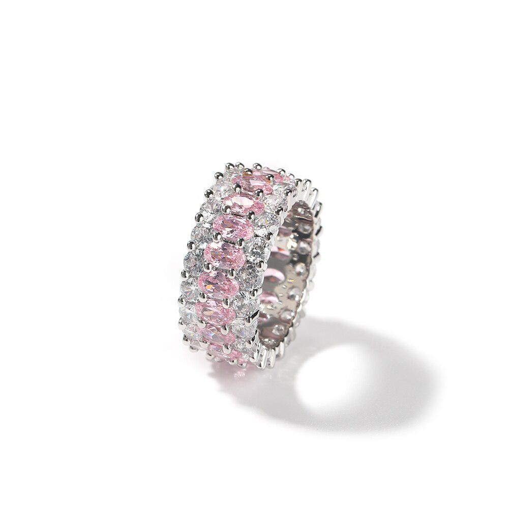 PINK/WHITE BAND RING