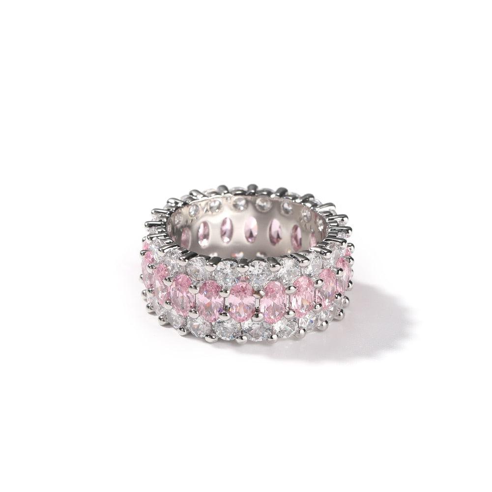 PINK/WHITE BAND RING